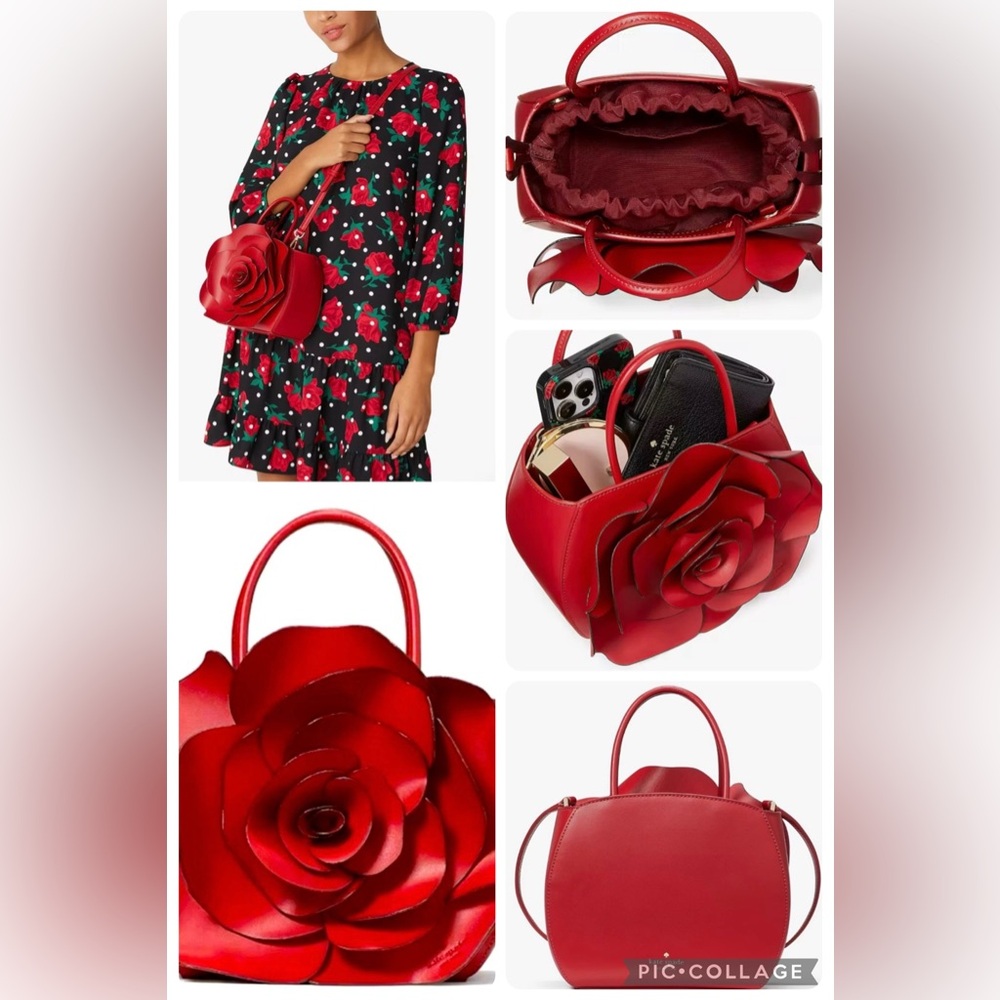 NWT Kate Spade Flora 3D Rose Bag (Beauty and the Beast)